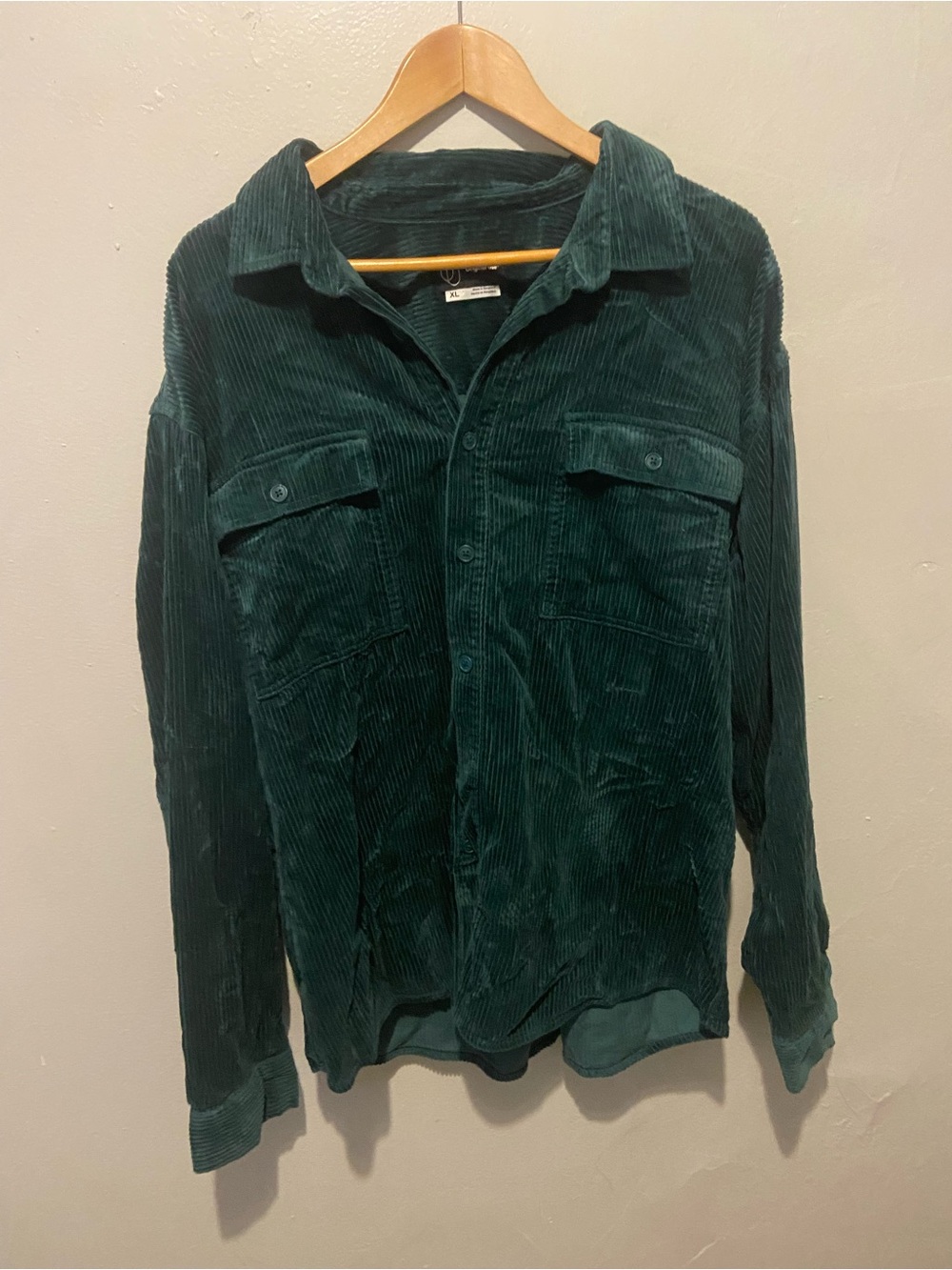 Original Use Teal Green Corduroy Shirt Jacket